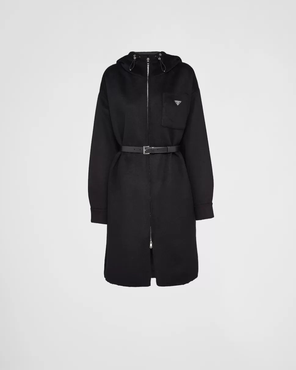 Prada Abrigo De Cashgora Y Re-nylon^Mujer CHAQUETAS Y ABRIGOS