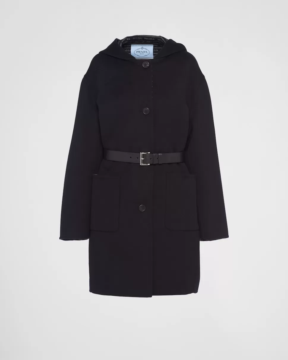 Prada Abrigo De Lana Doble De Botonadura Simple^Mujer CHAQUETAS Y ABRIGOS