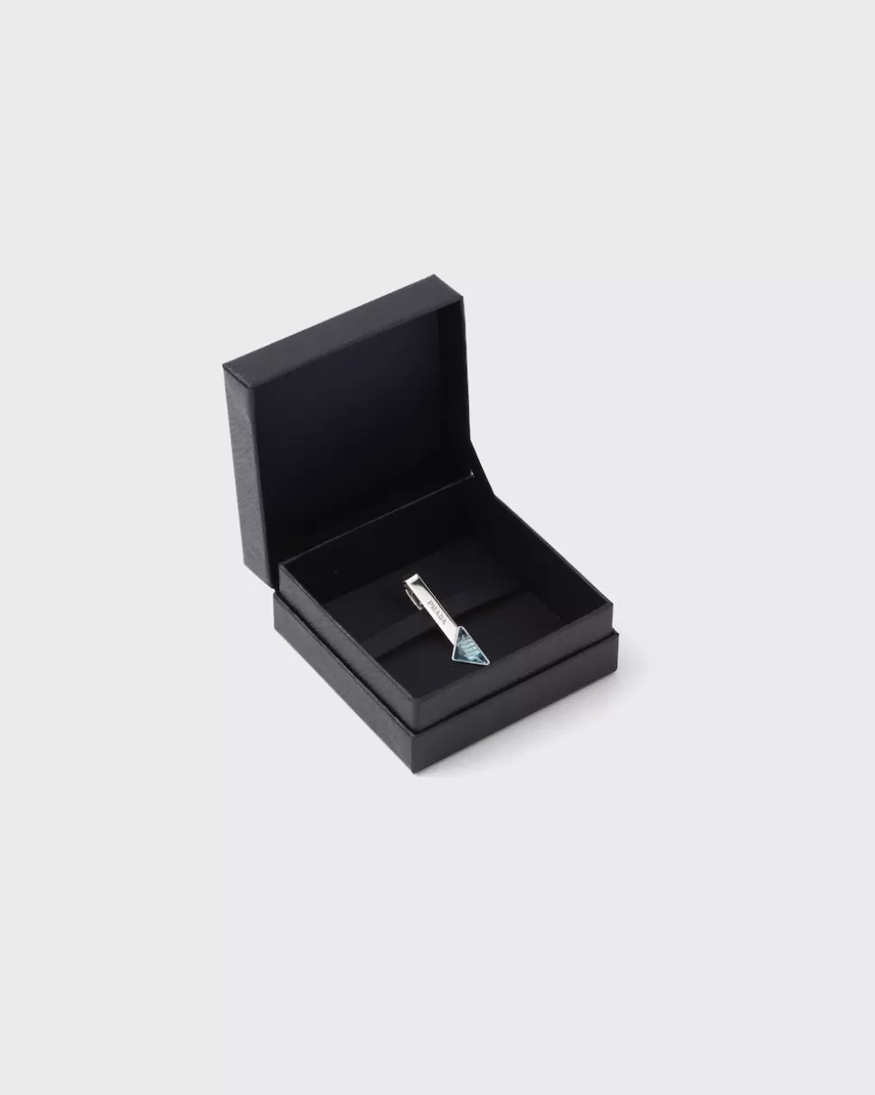 Prada Alfiler De Corbata En Plata De Ley Con Piedra Dura^Hombre JOYAS DE PLATA