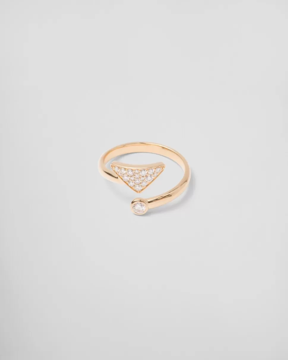 Prada Anillo Tú Y Yo Eternal Gold: Oro Y Diamantes^Mujer COLECCIÓN DE JOYERÍA ELEGANTE