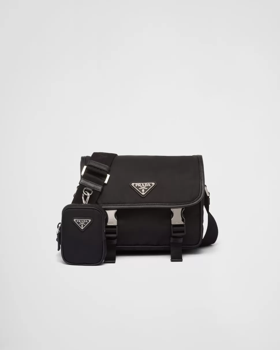 Prada Bandolera De Re-nylon Y Piel Saffiano^Mujer/Hombre COLECCIÓN MASCULINA | BOLSOS MENSAJEROS