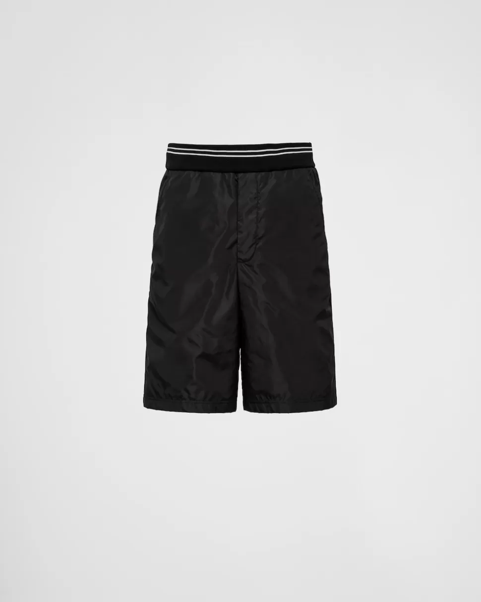 Prada Bermudas De Piqué Con Detalles De Re-nylon^Hombre ROPA DEPORTIVA Y SUDADERAS