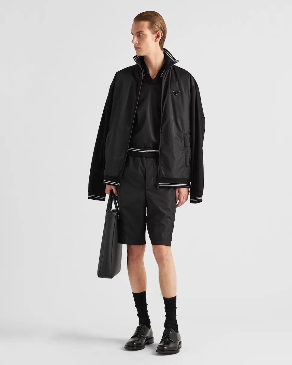 Prada Bermudas De Piqué Con Detalles De Re-nylon^Hombre ROPA DEPORTIVA Y SUDADERAS