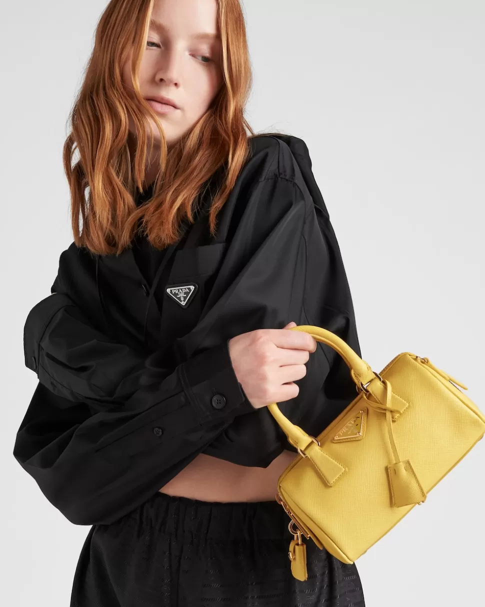 Prada Bolso Con Asa Superior De Piel Saffiano^Mujer MINIBOLSOS | MINIBOLSOS