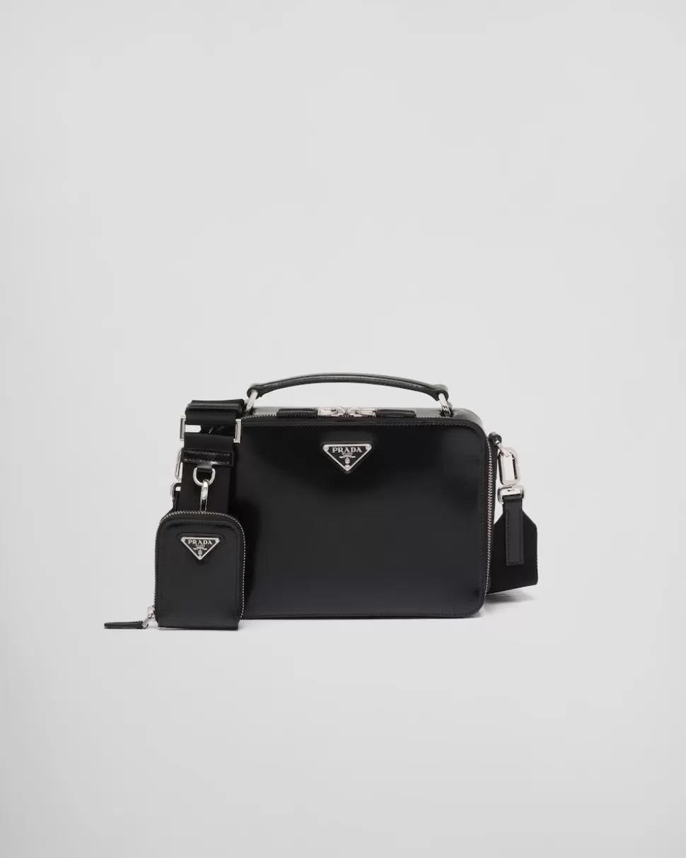 Prada Bolso De Piel Cepillada Brique^Hombre BOLSOS MENSAJEROS