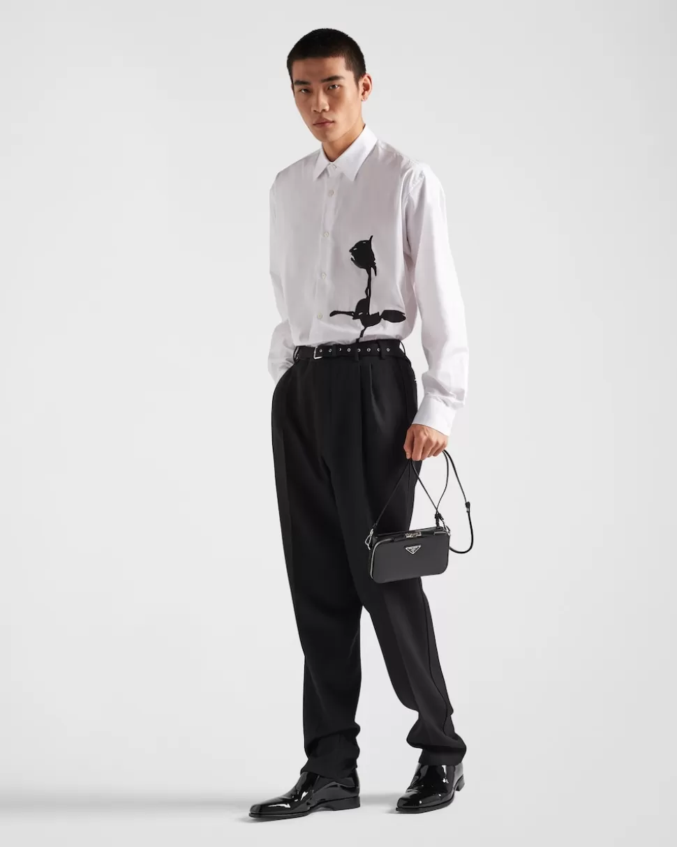Prada Bolso De Piel Cepillada Brique^Hombre BOLSOS MENSAJEROS