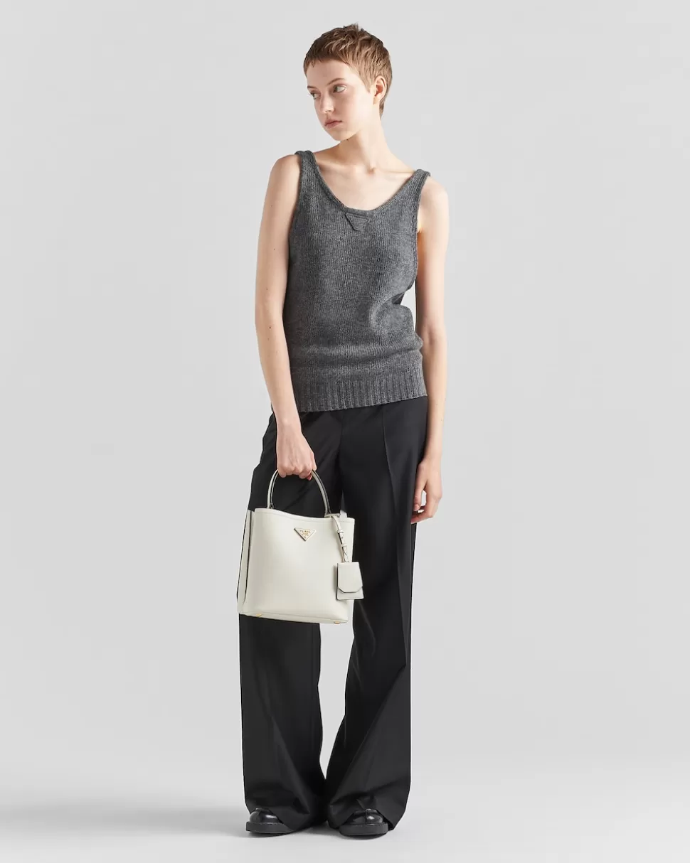 Prada Bolso De Piel Saffiano Panier^Mujer BOLSOS CON ASA SUPERIOR | BOLSOS CON ASA SUPERIOR