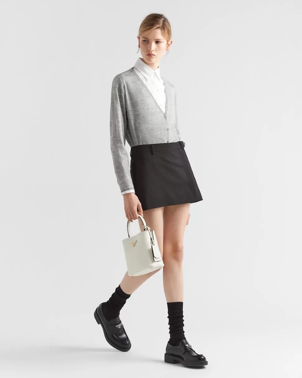 Prada Bolso Pequeño De Piel Saffiano Panier^Mujer BOLSOS CON ASA SUPERIOR | BOLSOS CON ASA SUPERIOR