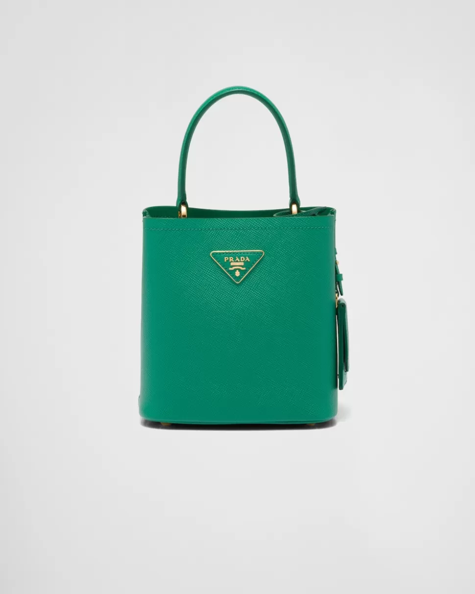 Prada Bolso Pequeño De Piel Saffiano Panier^Mujer BOLSOS CON ASA SUPERIOR | BOLSOS CON ASA SUPERIOR