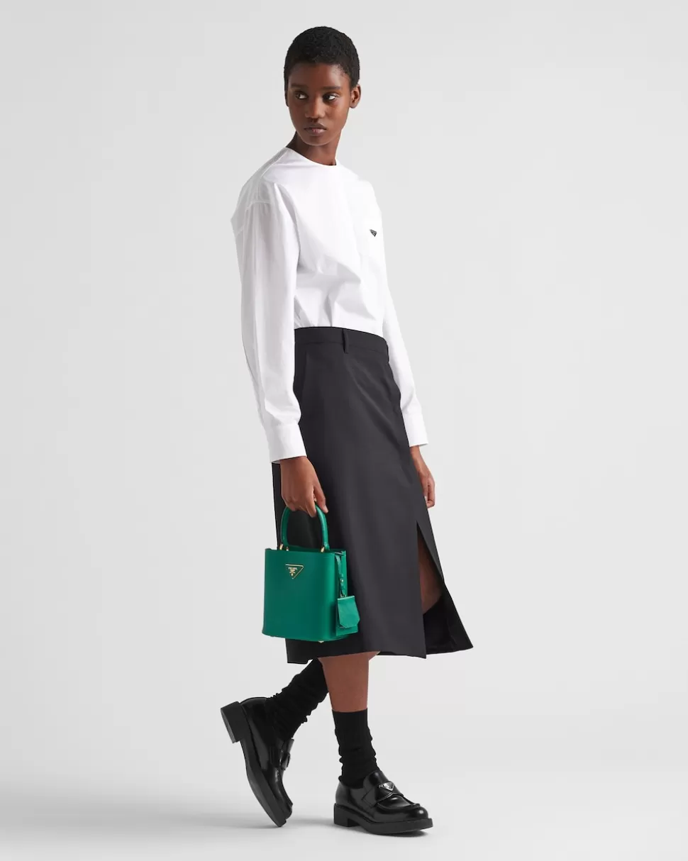 Prada Bolso Pequeño De Piel Saffiano Panier^Mujer BOLSOS CON ASA SUPERIOR | BOLSOS CON ASA SUPERIOR