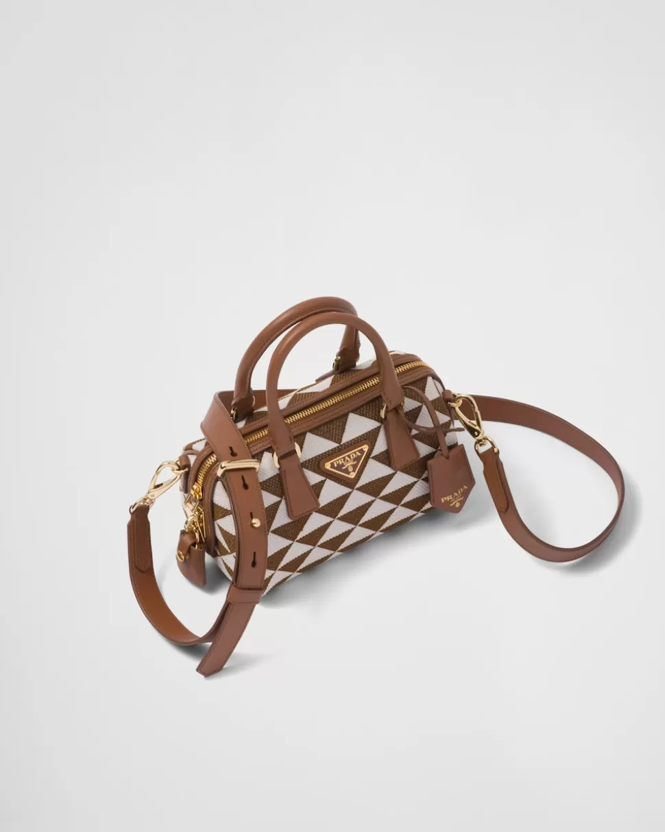 Prada Bolso Symbole De Tela Bordada Con Asa Superior^Mujer MINIBOLSOS | MINIBOLSOS