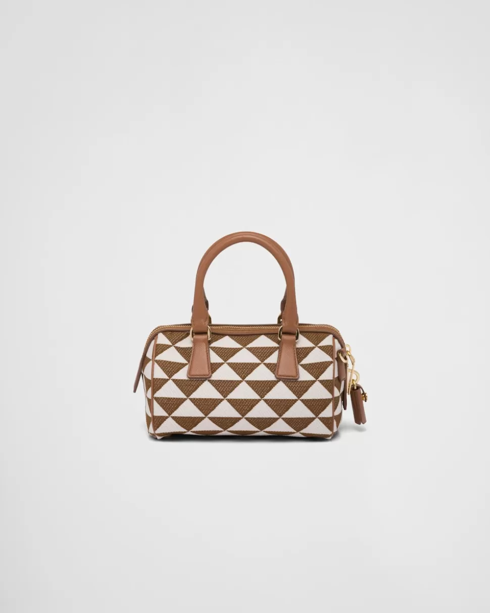 Prada Bolso Symbole De Tela Bordada Con Asa Superior^Mujer MINIBOLSOS | MINIBOLSOS