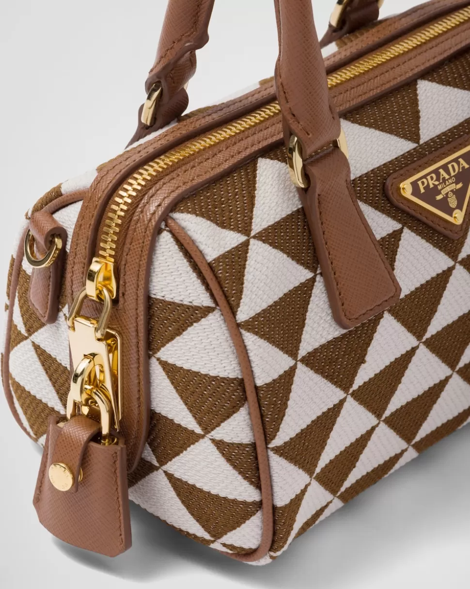 Prada Bolso Symbole De Tela Bordada Con Asa Superior^Mujer MINIBOLSOS | MINIBOLSOS