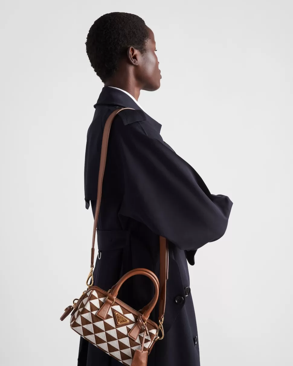 Prada Bolso Symbole De Tela Bordada Con Asa Superior^Mujer MINIBOLSOS | MINIBOLSOS