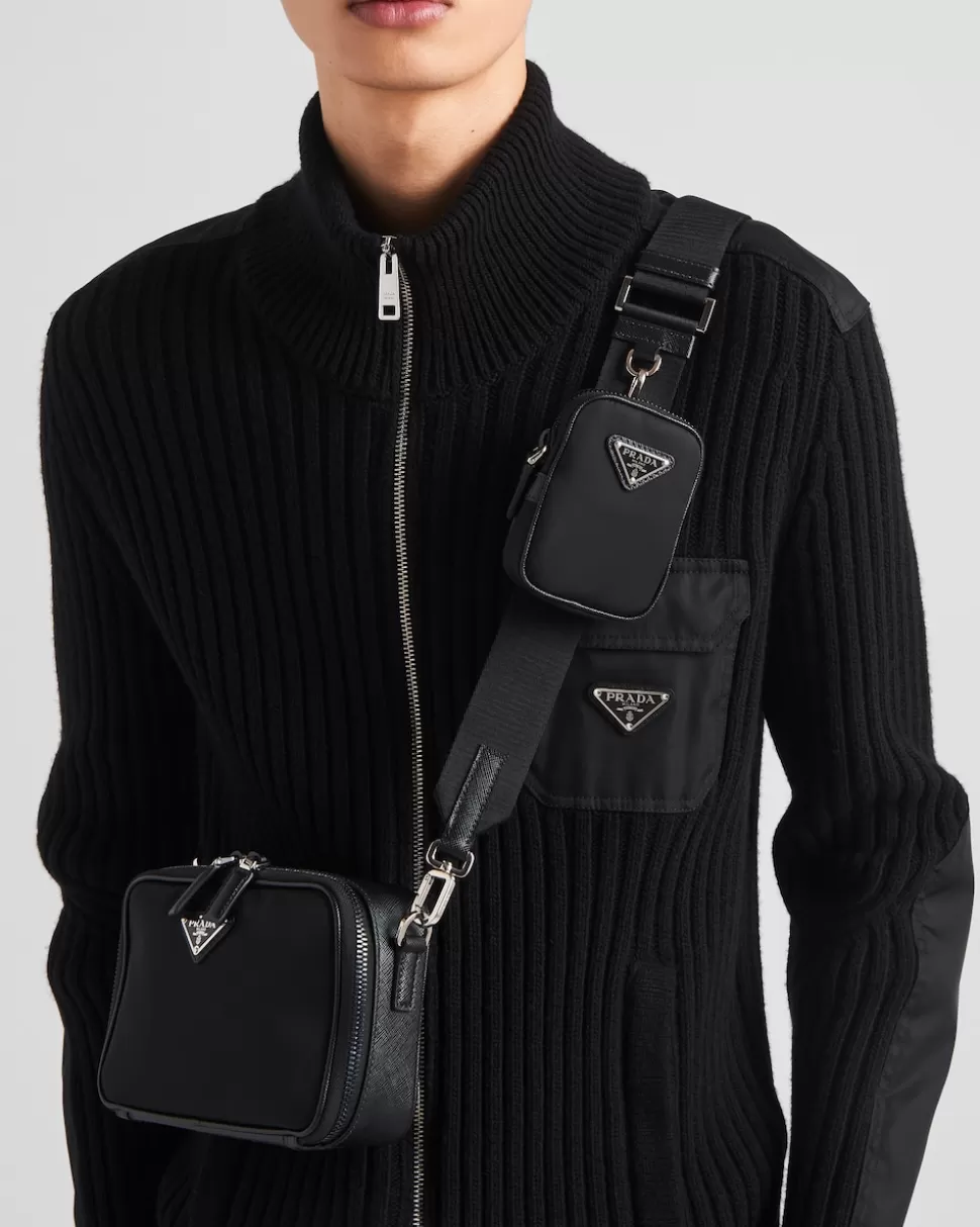 Prada Bolso Re-nylon Y Piel Saffiano Brique^Hombre BOLSOS MENSAJEROS