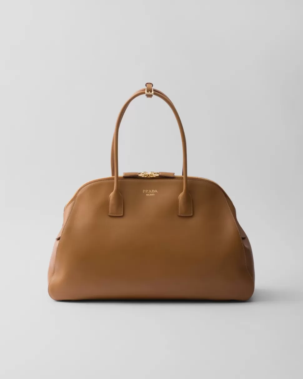 Prada Bolso Tote Grande De Piel Con Cierre De Cremallera^Mujer BOLSOS GRANDES | BOLSOS GRANDES