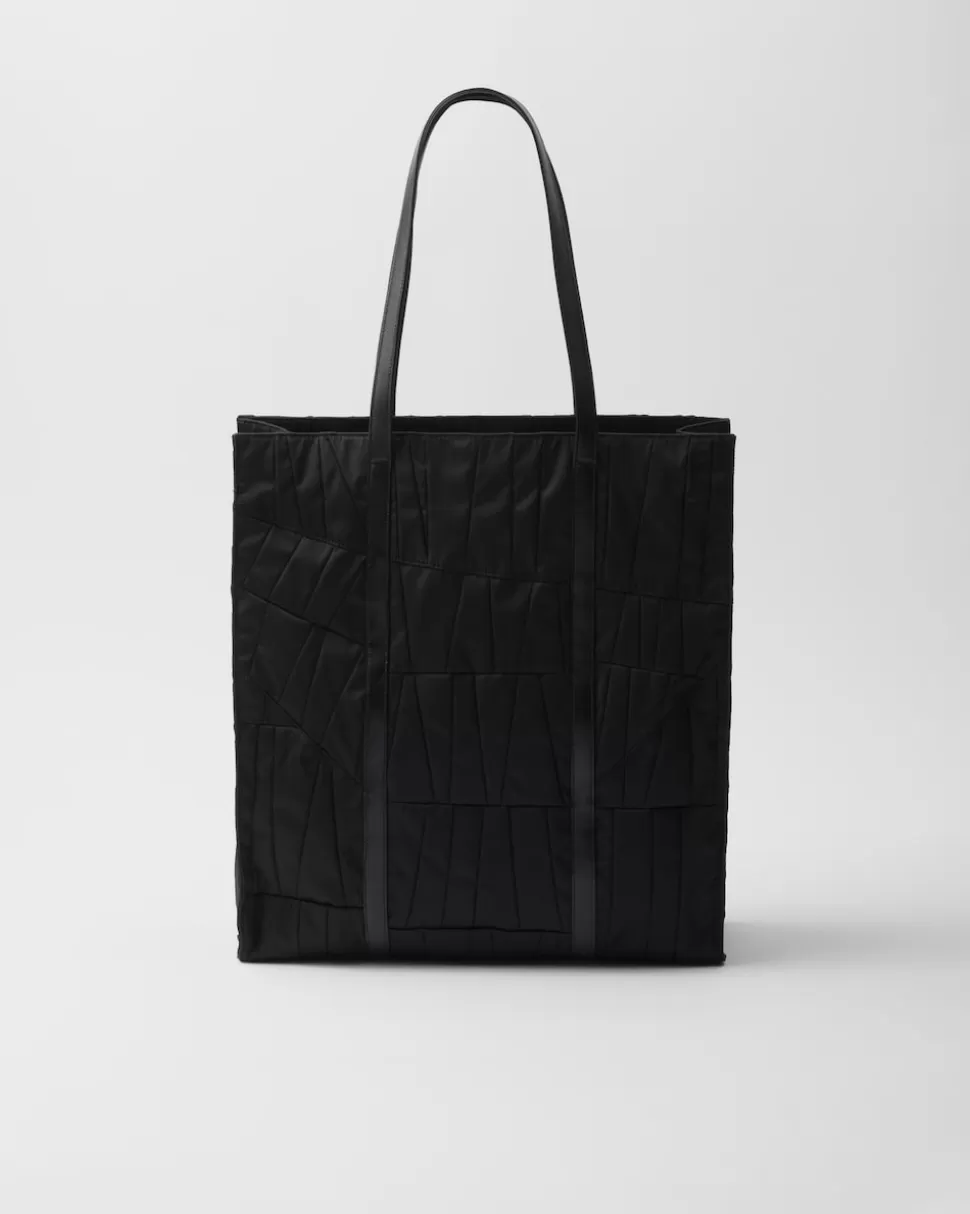 Prada Bolso Tote Grande De Re-nylon Con Patchwork Y Bordados^Mujer BOLSOS GRANDES | BOLSOS GRANDES