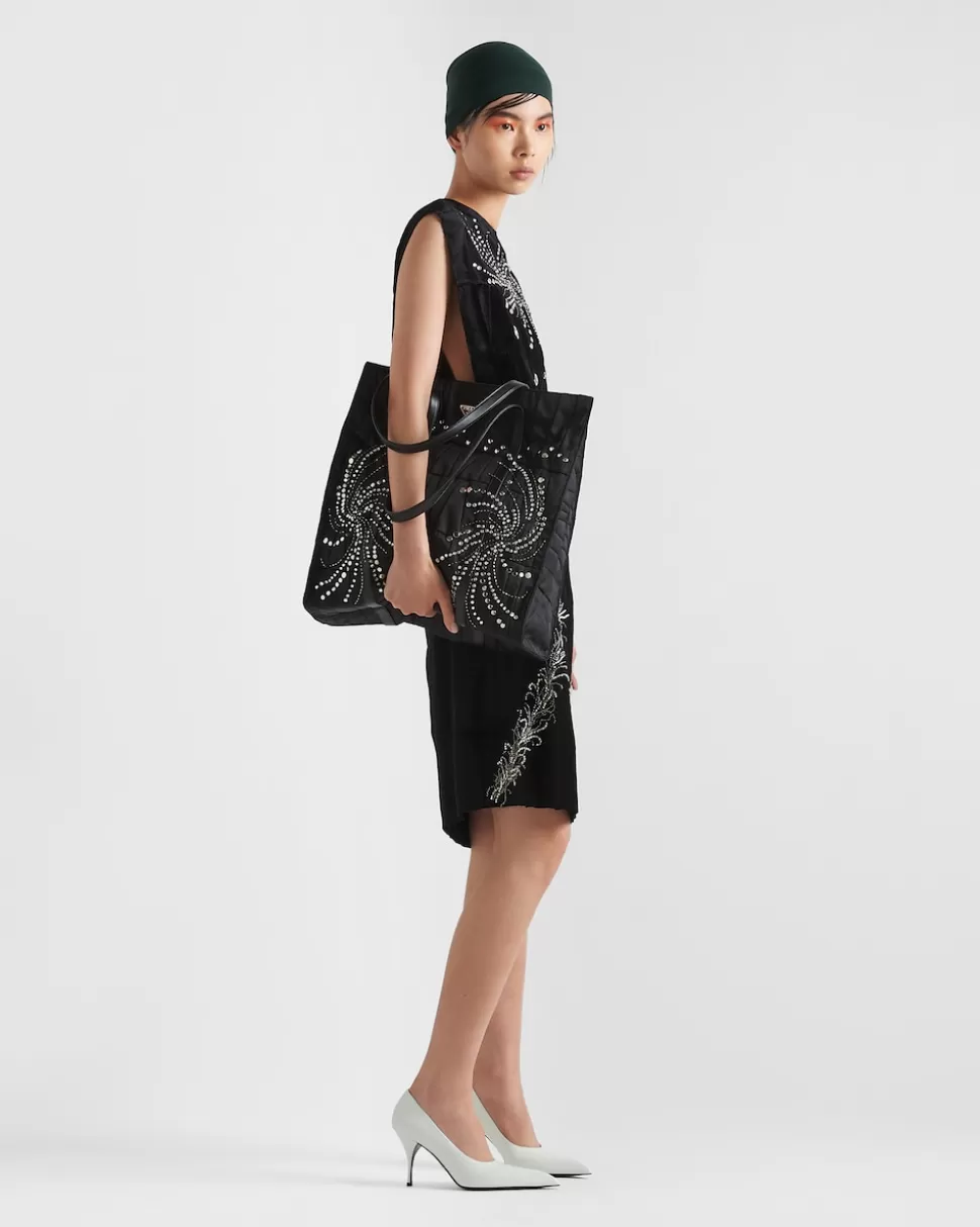 Prada Bolso Tote Grande De Re-nylon Con Patchwork Y Bordados^Mujer BOLSOS GRANDES | BOLSOS GRANDES