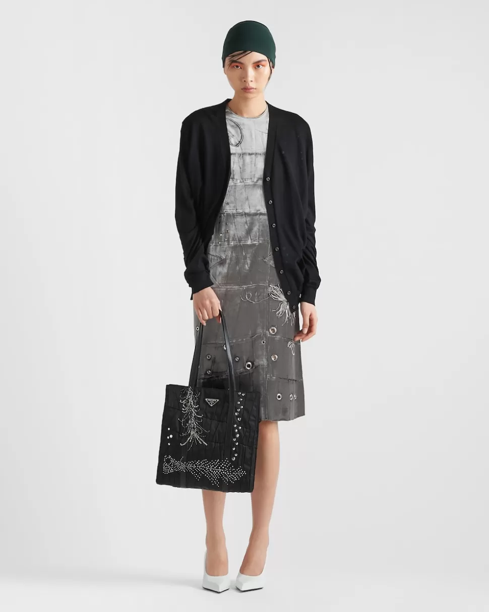 Prada Bolso Tote Mediano De Re-nylon Con Patchwork Y Bordados^Mujer BOLSOS GRANDES | BOLSOS GRANDES