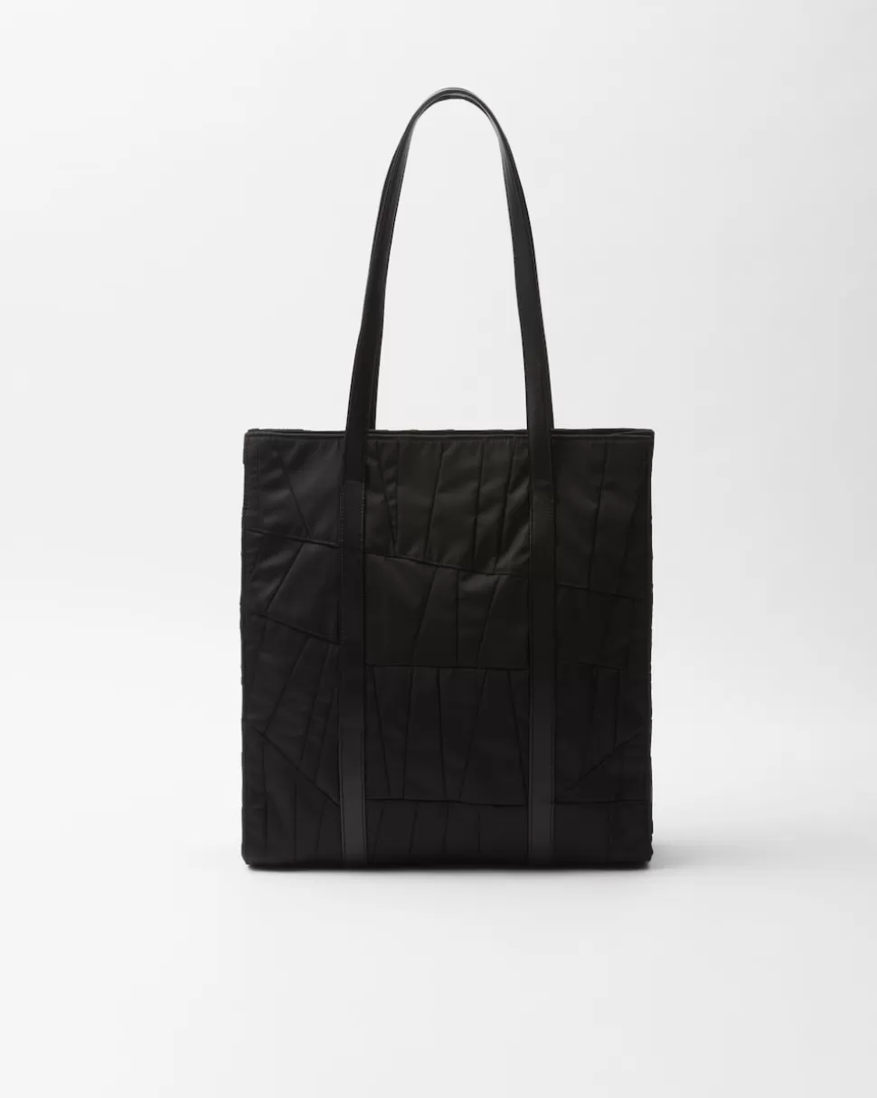 Prada Bolso Tote Mediano De Re-nylon Con Patchwork Y Bordados^Mujer BOLSOS GRANDES | BOLSOS GRANDES