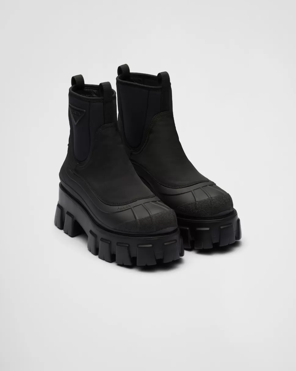 Prada Botas Monolith De Gabardina De Re-nylon^Mujer BOTINAS Y BOTAS