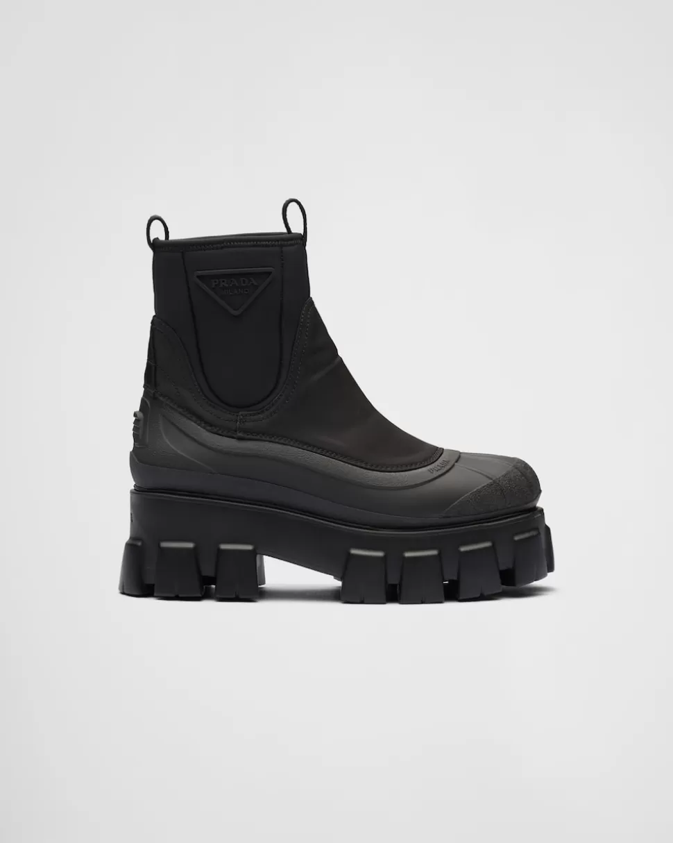 Prada Botas Monolith De Gabardina De Re-nylon^Mujer BOTINAS Y BOTAS