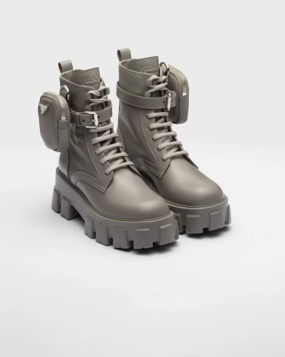 Prada Botas Monolith De Re-nylon Y Piel^Mujer BOTINAS Y BOTAS