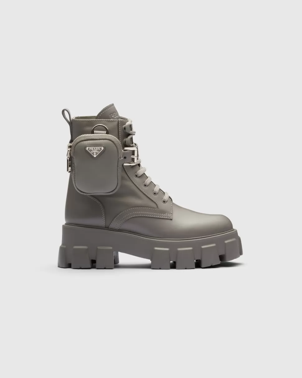 Prada Botas Monolith De Re-nylon Y Piel^Mujer BOTINAS Y BOTAS