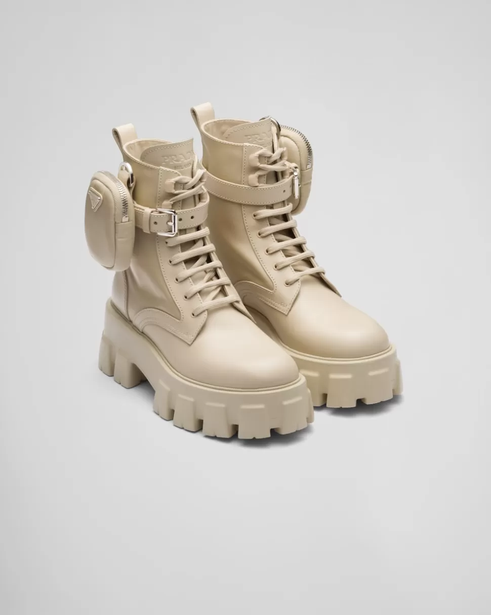 Prada Botas Monolith De Re-nylon Y Piel^Mujer BOTINAS Y BOTAS