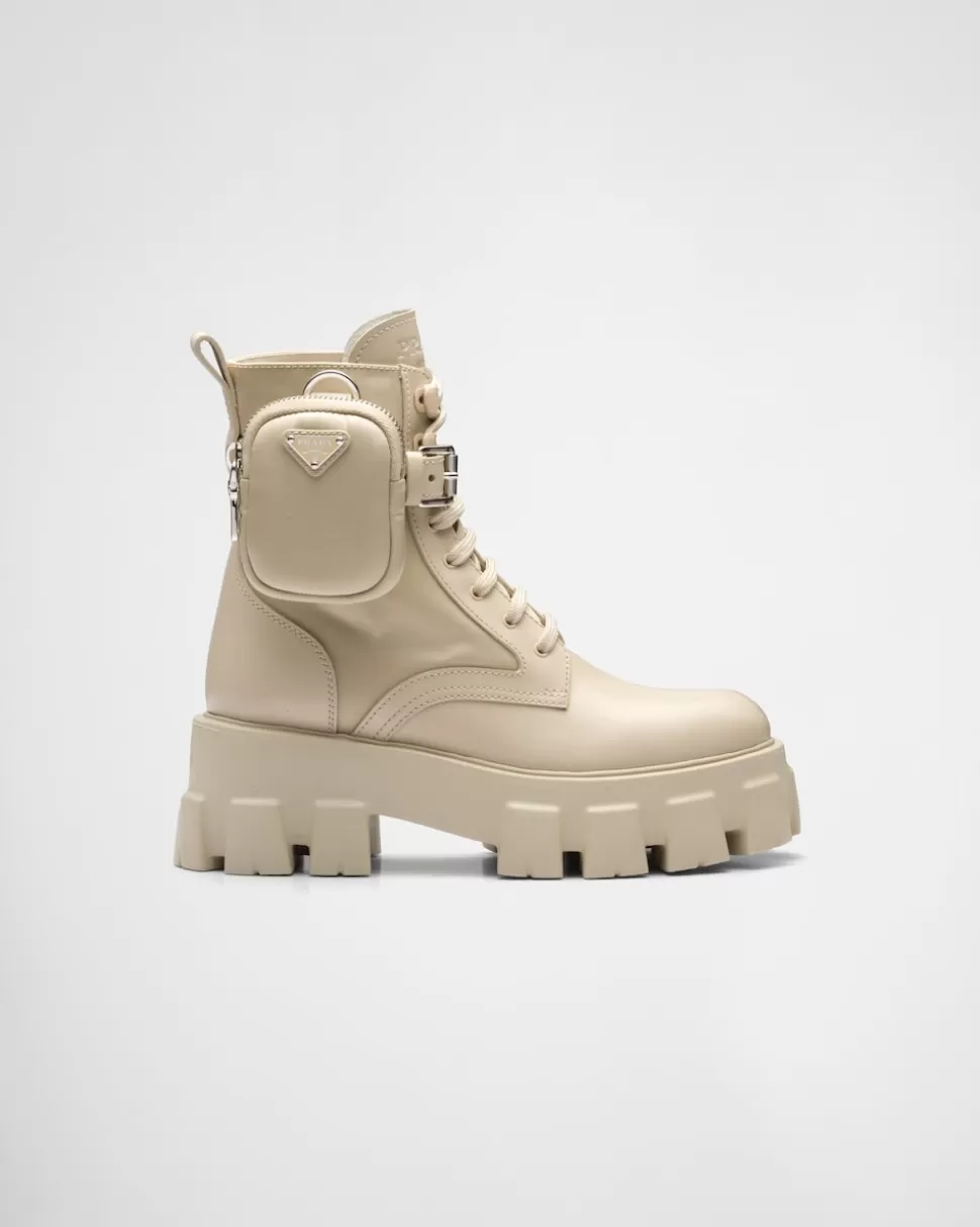 Prada Botas Monolith De Re-nylon Y Piel^Mujer BOTINAS Y BOTAS
