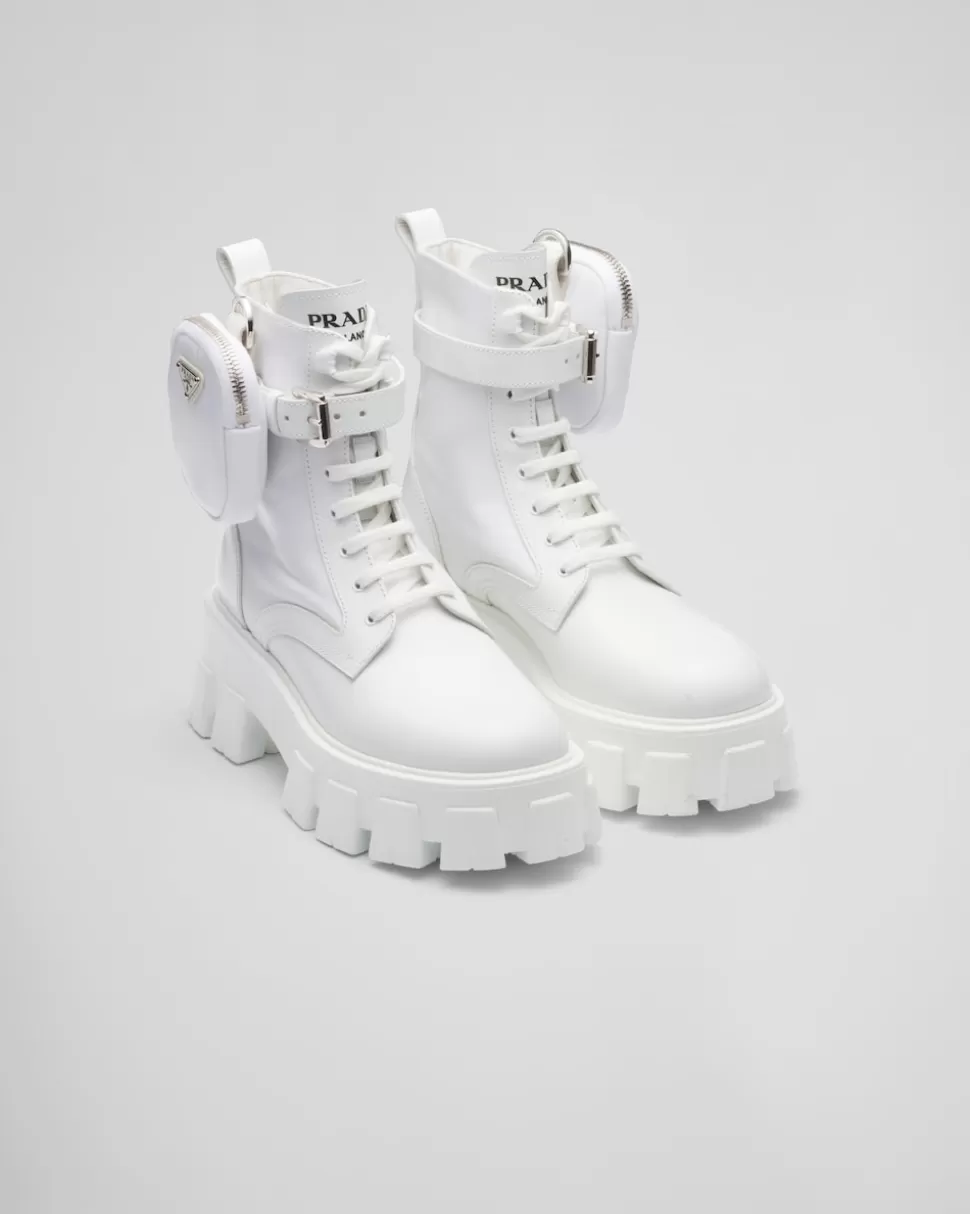 Prada Botas Monolith De Re-nylon Y Piel^Mujer BOTINAS Y BOTAS