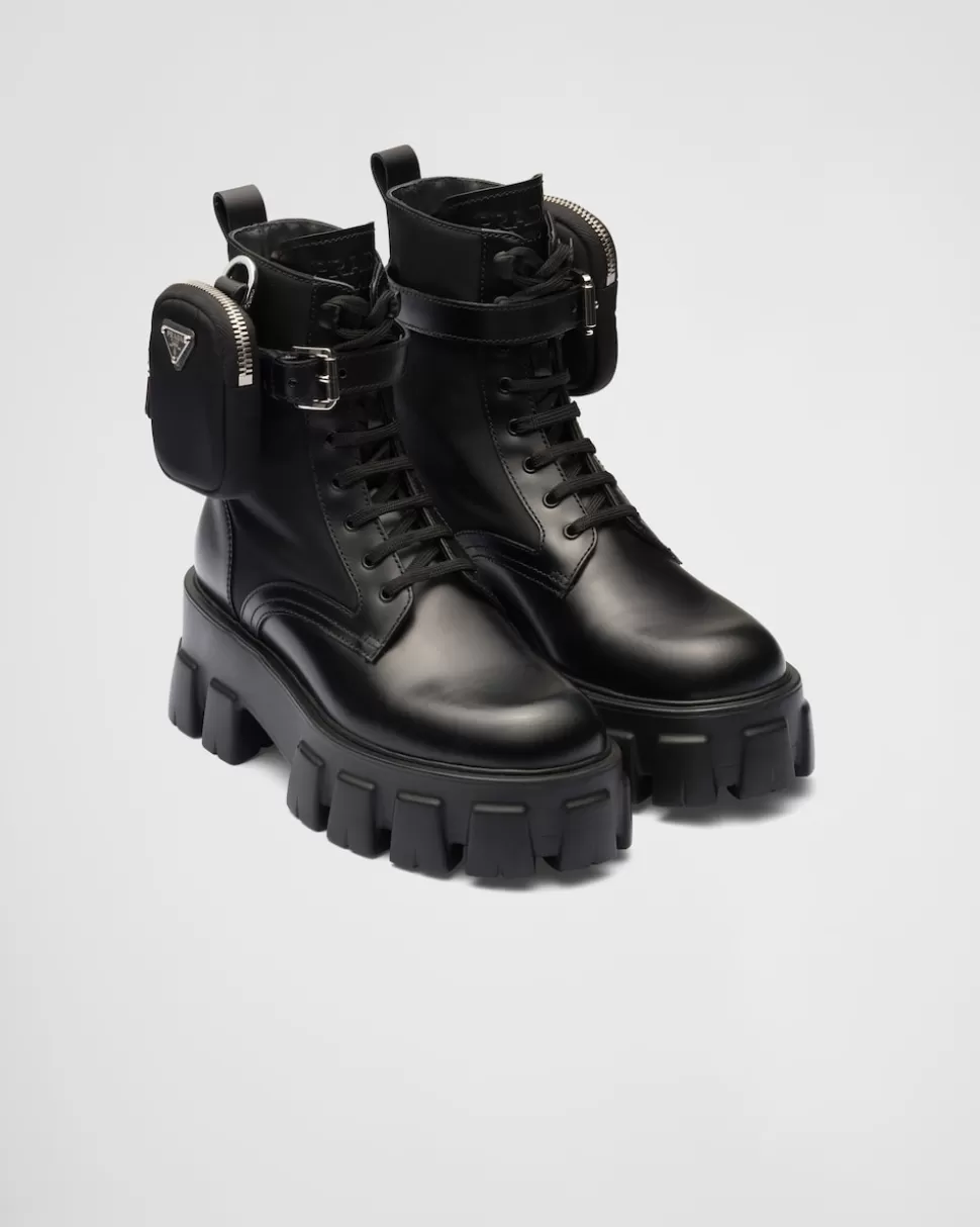 Prada Botas Monolith De Re-nylon Y Piel^Mujer BOTINAS Y BOTAS
