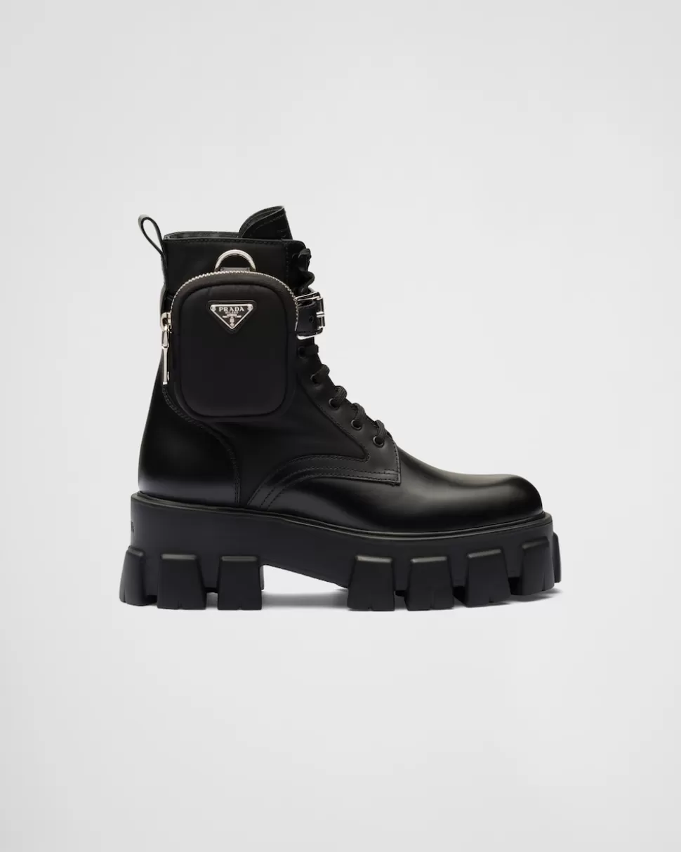 Prada Botas Monolith De Re-nylon Y Piel^Mujer BOTINAS Y BOTAS