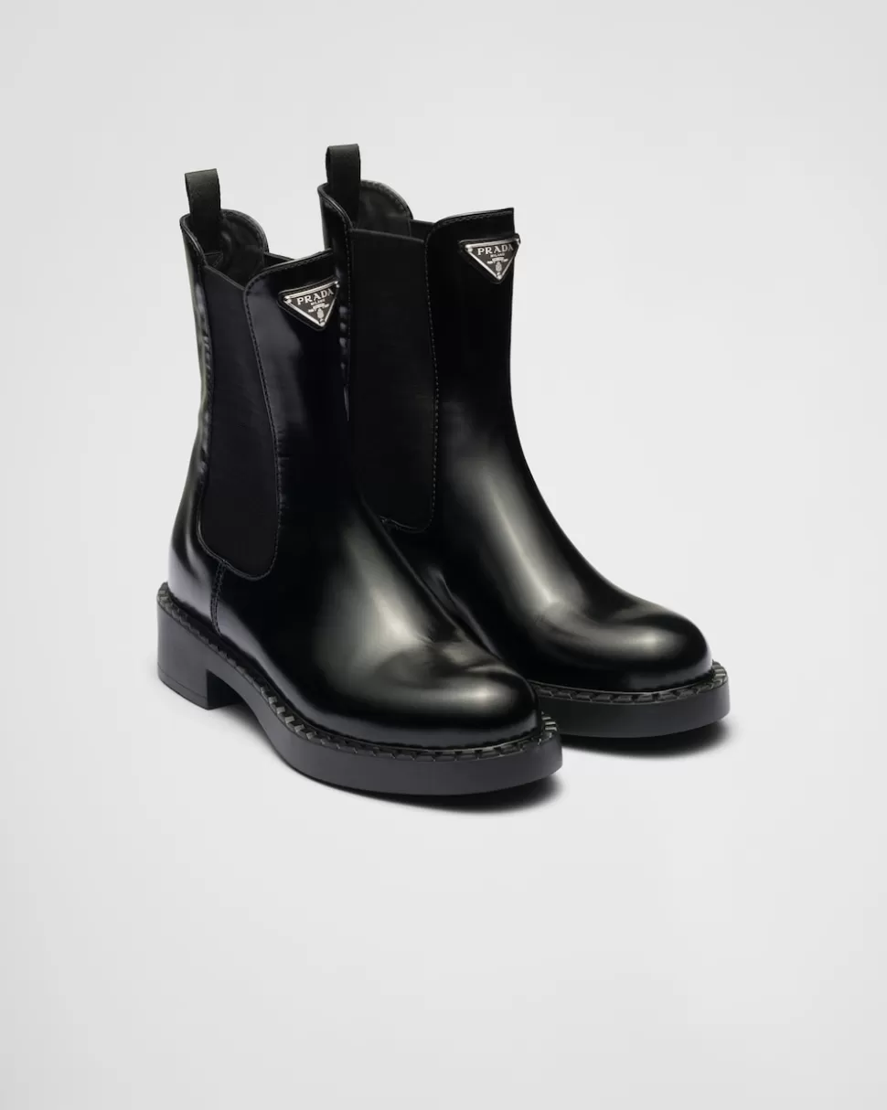 Prada Botines De Piel Cepillada^Mujer BOTINAS Y BOTAS
