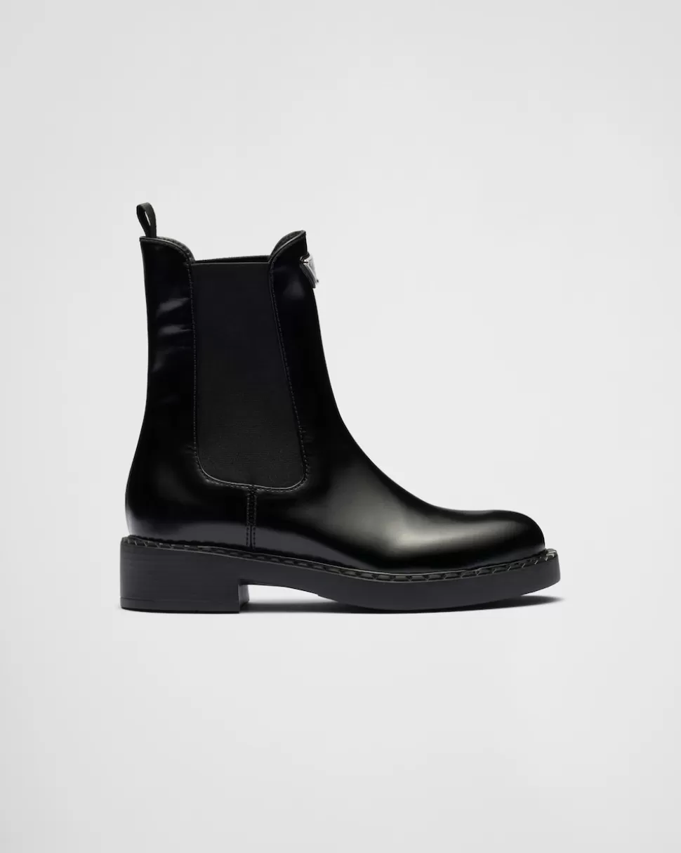 Prada Botines De Piel Cepillada^Mujer BOTINAS Y BOTAS