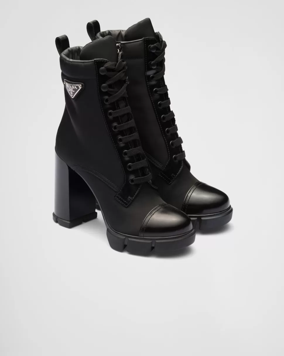 Prada Botines De Re-nylon Y Piel Cepillada^Mujer BOTINAS Y BOTAS