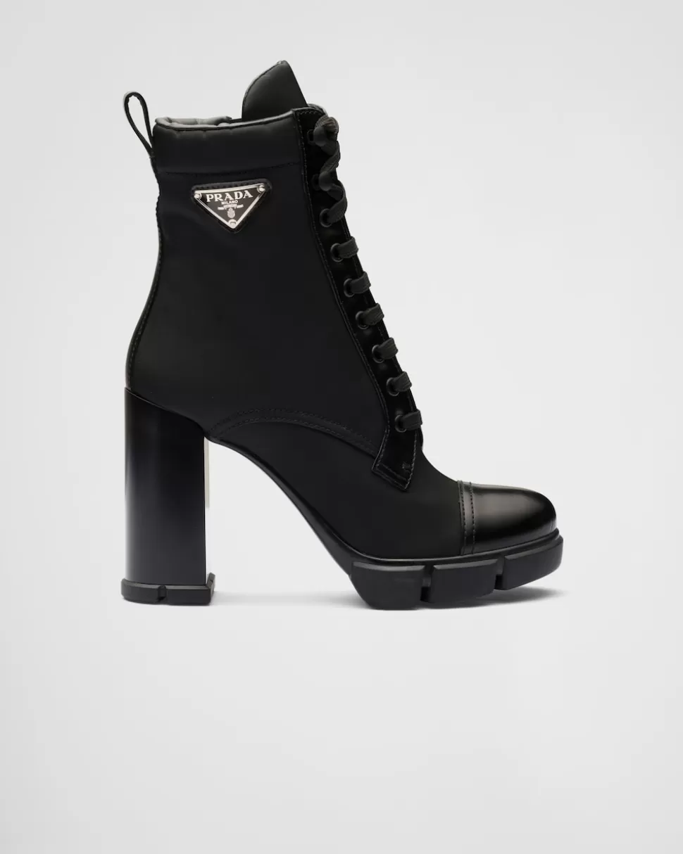 Prada Botines De Re-nylon Y Piel Cepillada^Mujer BOTINAS Y BOTAS