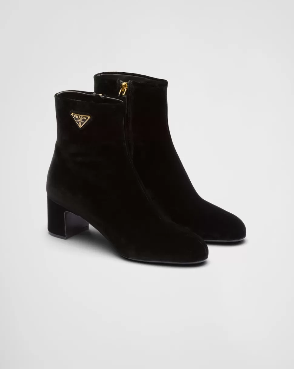 Prada Botines De Terciopelo^Mujer BOTINAS Y BOTAS