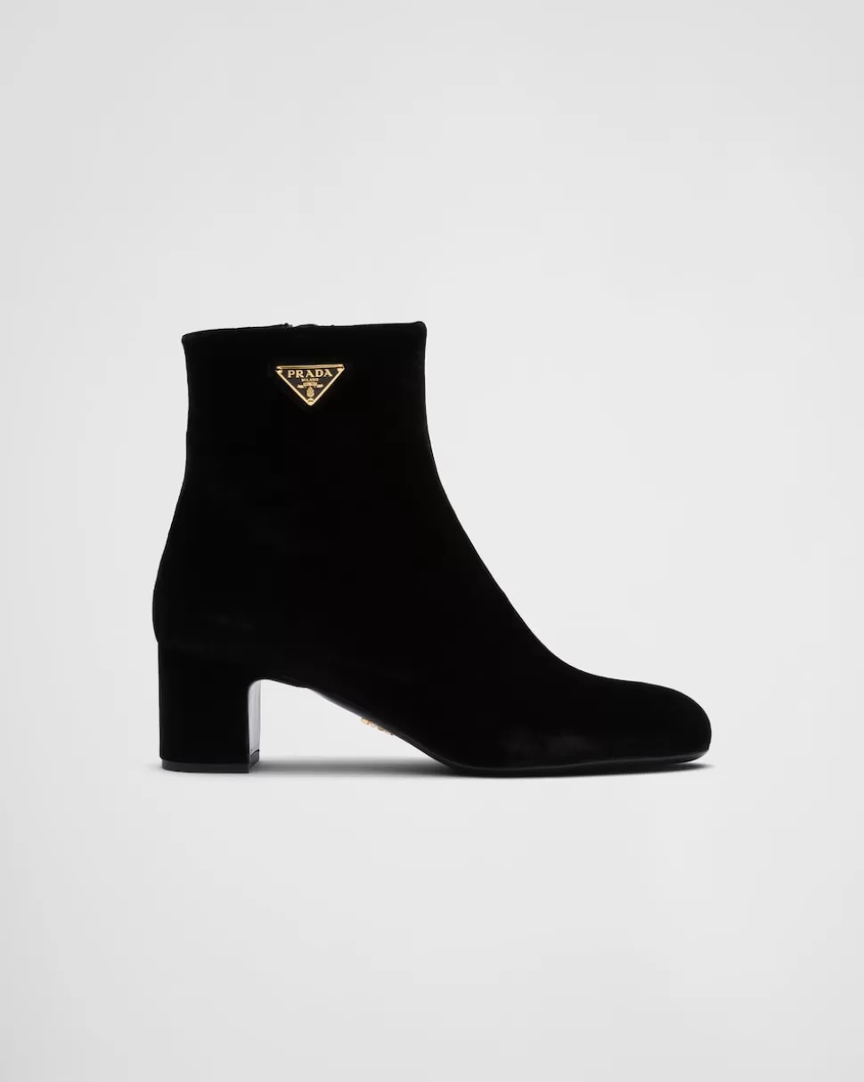 Prada Botines De Terciopelo^Mujer BOTINAS Y BOTAS