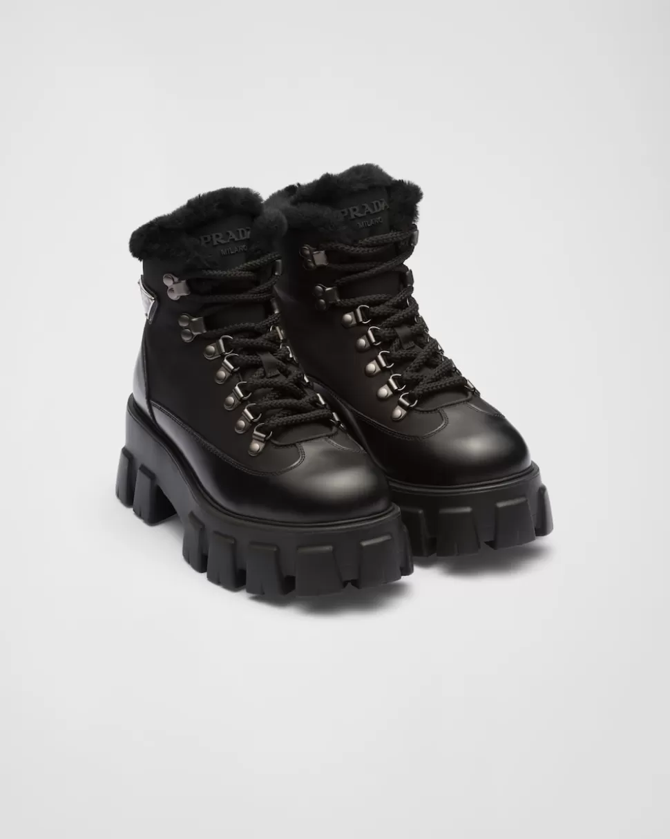 Prada Botines Monolith De Piel Y Re-nylon^Mujer BOTINAS Y BOTAS