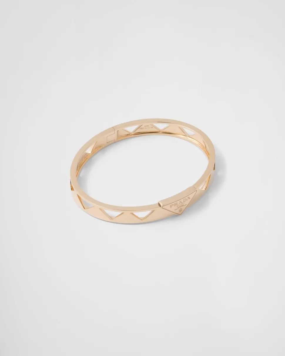 Prada Brazalete Con Detalle Calado Eternal Gold De Oro Amarillo^Mujer COLECCIÓN DE JOYERÍA ELEGANTE
