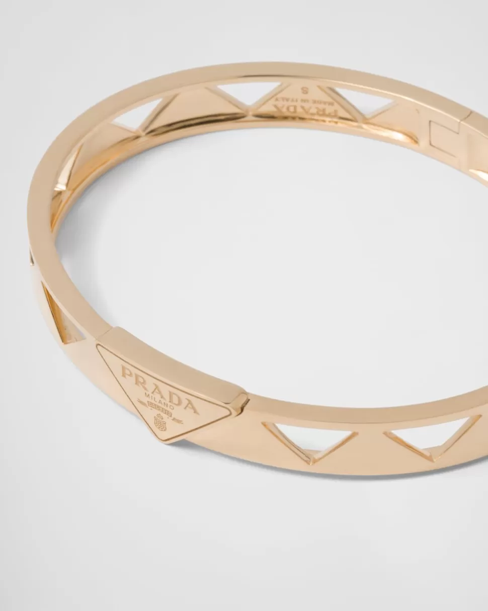 Prada Brazalete Con Detalle Calado Eternal Gold De Oro Amarillo^Mujer COLECCIÓN DE JOYERÍA ELEGANTE