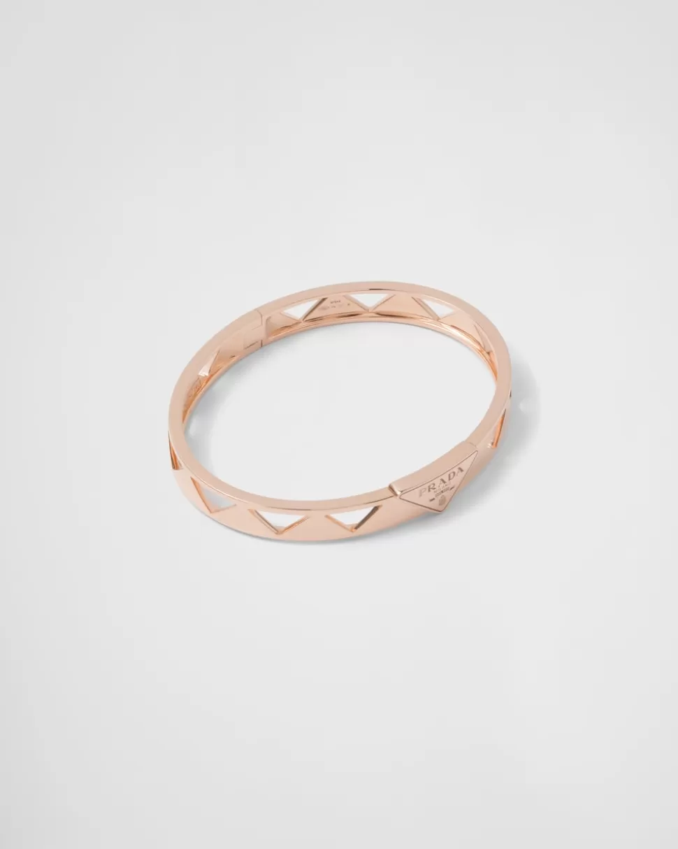 Prada Brazalete Con Detalle Calado Eternal Gold De Oro Rosa^Mujer COLECCIÓN DE JOYERÍA ELEGANTE