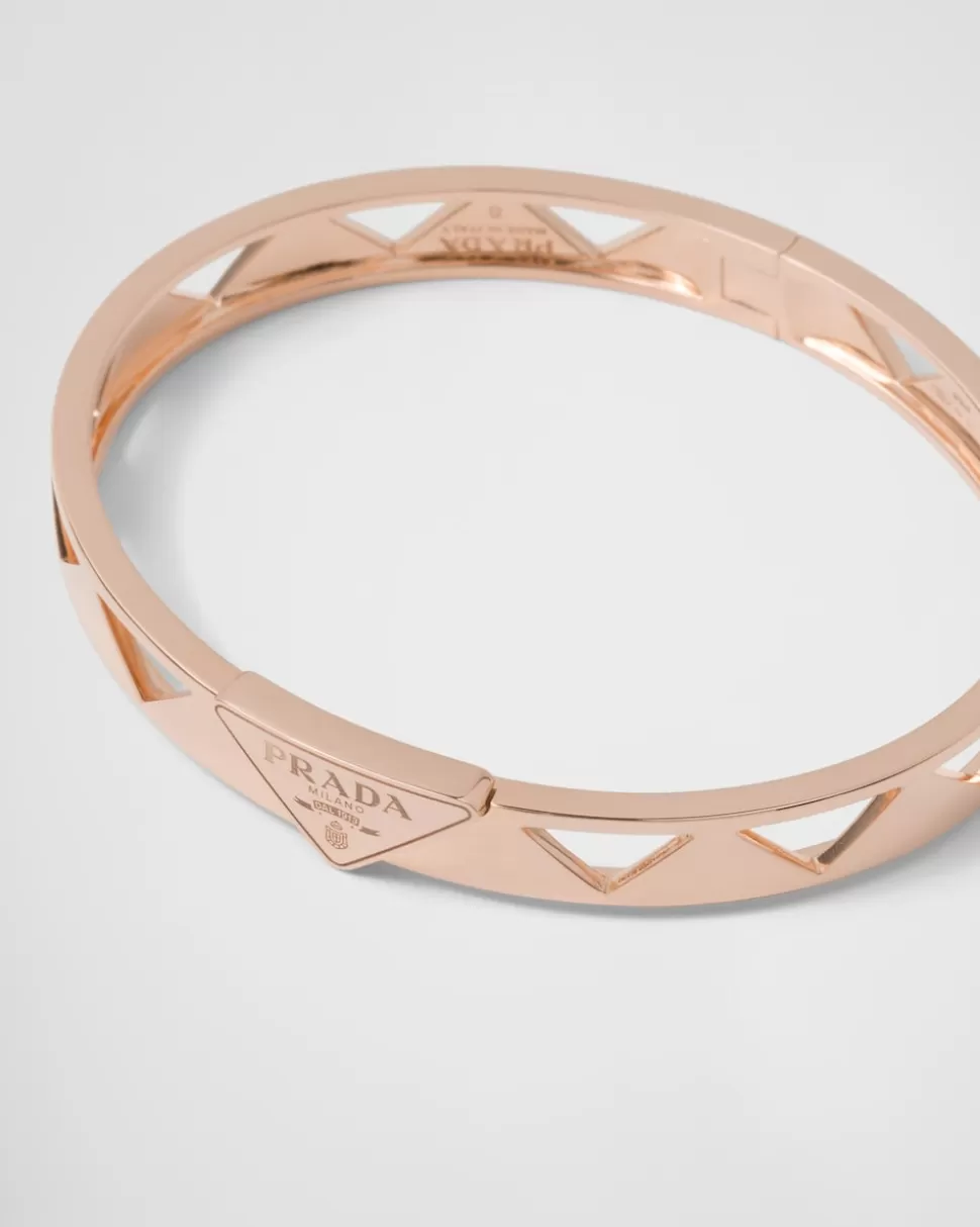 Prada Brazalete Con Detalle Calado Eternal Gold De Oro Rosa^Mujer COLECCIÓN DE JOYERÍA ELEGANTE