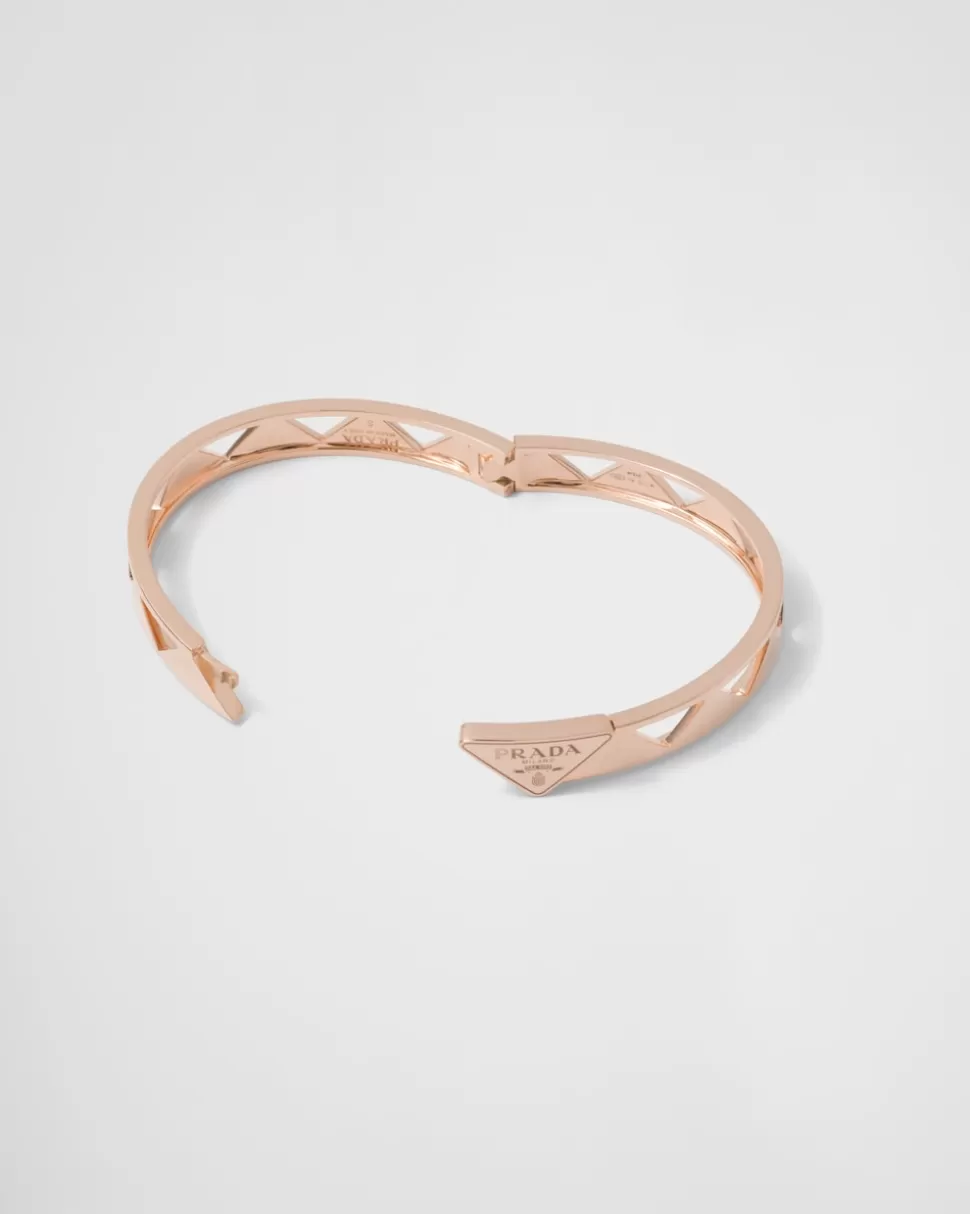 Prada Brazalete Con Detalle Calado Eternal Gold De Oro Rosa^Mujer COLECCIÓN DE JOYERÍA ELEGANTE