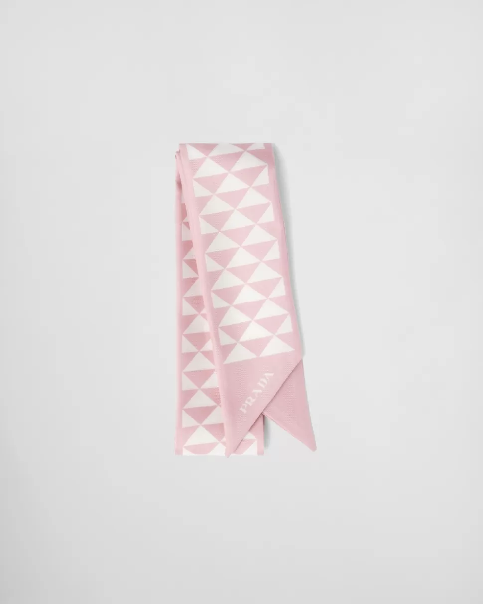 Prada Bufanda De Sarga Estampada^Mujer BUFANDAS Y PAÑUELOS