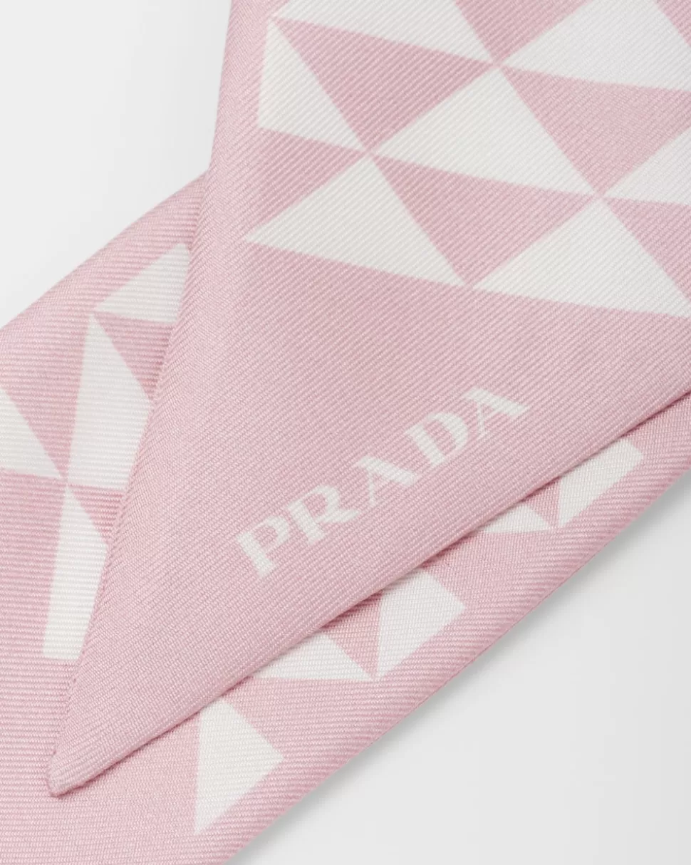 Prada Bufanda De Sarga Estampada^Mujer BUFANDAS Y PAÑUELOS