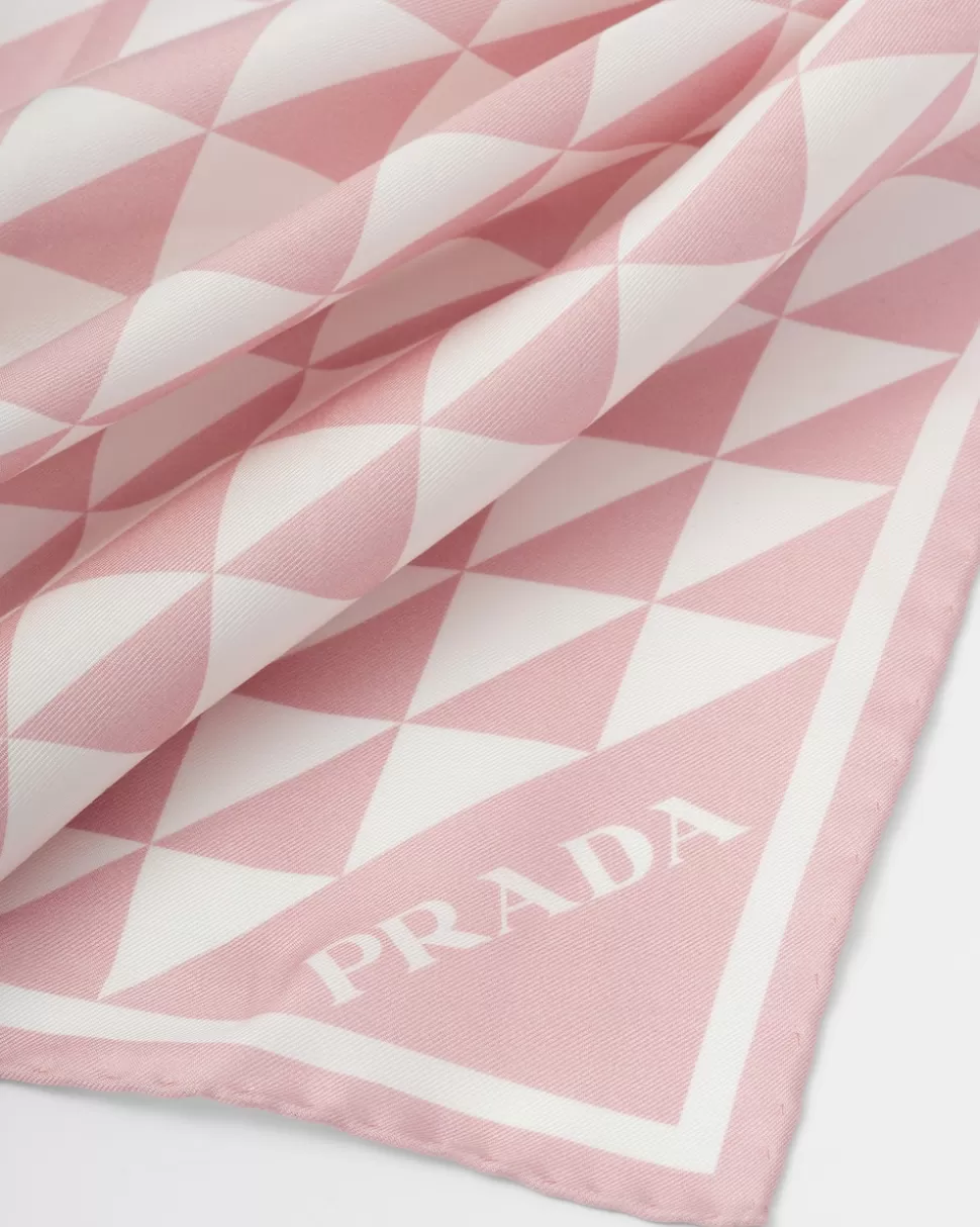 Prada Bufanda De Sarga Estampada^Mujer BUFANDAS Y PAÑUELOS
