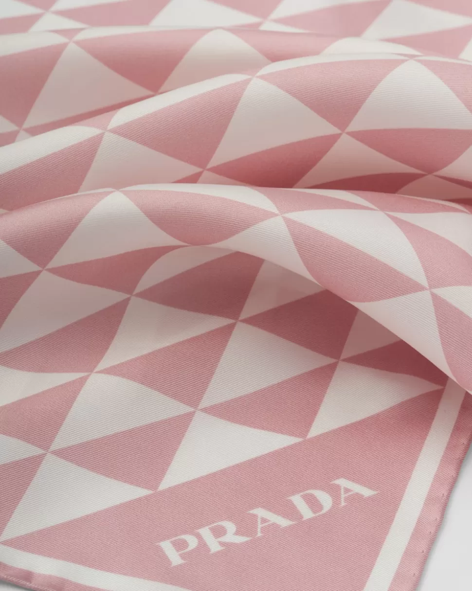 Prada Bufanda De Sarga Estampada^Mujer BUFANDAS Y PAÑUELOS