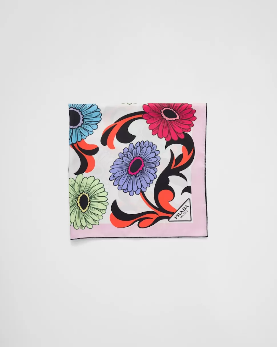 Prada Bufanda De Sarga Estampada^Mujer BUFANDAS Y PAÑUELOS